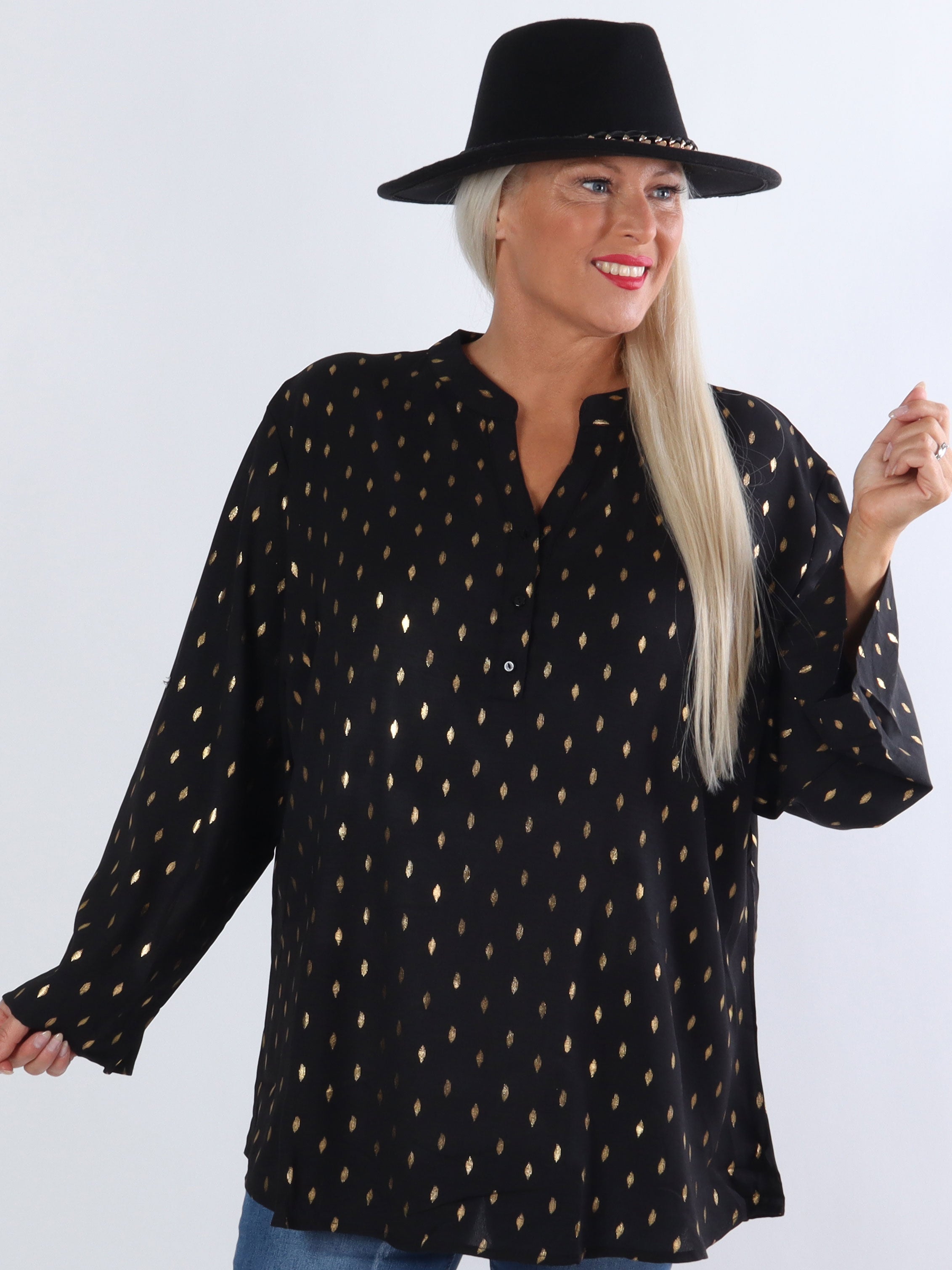 Pepita - Langærmet tunika med mønster